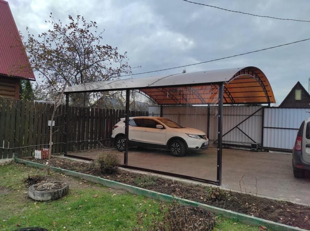 Прозрачные шторы ПВХ для навеса под автомобиль в Сосновке